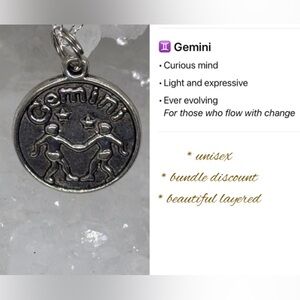 Gemini Zodiac Pendant Unisex Necklace - The Yogi Zodiac Collection
